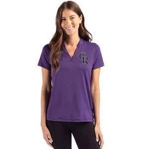 Colorado Rockies Cutter & Buck Forge Eco Heathered Stretch Womens Blade Top - 1 of 1