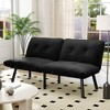 2-Seater Velvet Convertible Sofa Bed with Folding Design and Adjustable Backrest - 4 of 4