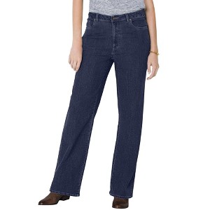 Woman Within Plus Size Tall Wide-Leg Stretch Denim Jean - 1 of 4
