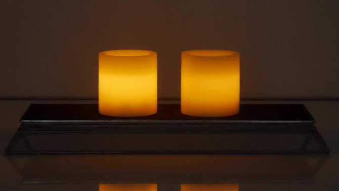 2pk 3&#34; x 3&#34; LED Flameless Black Wick Candles White - Threshold&#8482;, 2 of 6, play video
