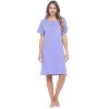 Casual Nights Women's Henley Nightshirts Set of 2, Floral Short Sleeve Nightgowns & Solid Sleepwear Shirt - 2 of 4