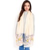 Anna-Kaci Women's Elegant Floral Embroidered Sheer Scarf with Lightweight Textured Fabric Overlay for Sophisticated Style - 2 of 4