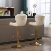 CAVINAS 25"-33"Chic Velvet Bar Stools Counter Height,Set of 2,360°Swivel Barstools with Adjustable Lifting,Back Tufted&Chrome Footrest - 2 of 4