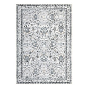 COZONY Washable Vintage Blue Boho Floral Large Area Rug for Living Room Dining Room - 1 of 4