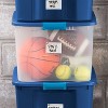 Sterilite sterilite 14467406 18 gallon/68 liter latch and carry, true blue  lid and base with blue aquarium latches, 6-pack