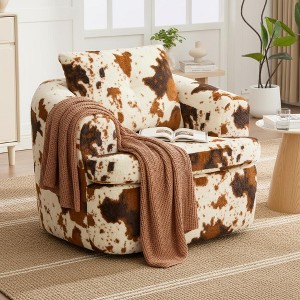 Merax 360° Swivel Barrel Chair with Tufted Backrest and Plush Dual-Layer Cushion - 1 of 4