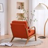 Karl Home Mid Century Solid Wood Accent Chair Upholstered Armchair with an Extra Pillow - 4 of 4