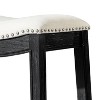 Maven Lane Adrien Rustic Backless Fabric Saddle Seat Counter Height Bar Stool - 4 of 4