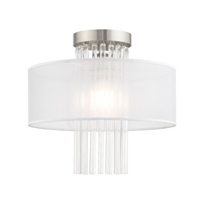 Livex Lighting Alexis 1 - Light Flush Mount in  Brushed Nickel