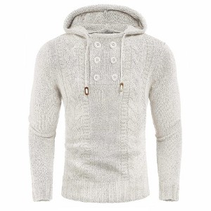 COOFANDY Men's Knitted Hoodies Pullover Casual Long Sleeve Turtleneck Sweaters - 1 of 4