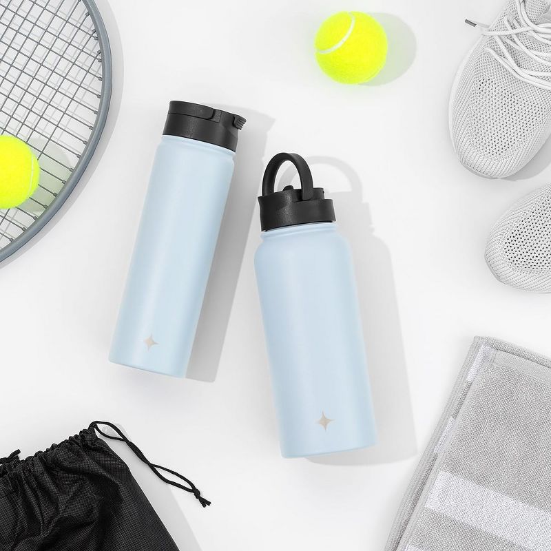 JoyJolt Vacuum Insulated Water Bottle with Flip Lid & Sport Straw Lid - 32 oz Large Hot/Cold Vacuum Insulated Stainless Steel Bottle, 3 of 12