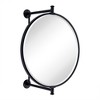 TEHOME Corrente 20 in. W x 20 in. H Round Metal Framed Tilting Ivot-N-View Wall Mounted Bathroom Vanity Mirror in Matt Black - 3 of 4