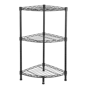 350 X 350 X H800 3 Tier Corner Shelf Rustic Display Storage Shelves For Bedroom Living Room Office Kitchen - 1 of 4