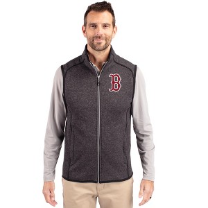 Boston Red Sox Cutter & Buck Mainsail Sweater-Knit Mens Big and Tall Full Zip Vest - 1 of 1