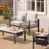 Bestier 2-Seat Aluminum Outdoor Loveseat,Patio Bench Conversation Sofa with 5"Cushions&Movable Side Pocket Patio Couch,Heatproof Armrest,Gray - 2 of 4