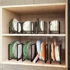 LunaLulinlk 3 Pack Plate Holders Organizer, Metal Dish Storage Dying Display Rack for Cabinet, Counter and Cupboard - Black, 2 Large and 1 Small - 2 of 4