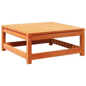 vidaXL Garden Footstool/Wood Outdoor Ottoman - Solid Pine Wood, Wax Brown, 27.6"x27.6"x11.8" - 1 of 4