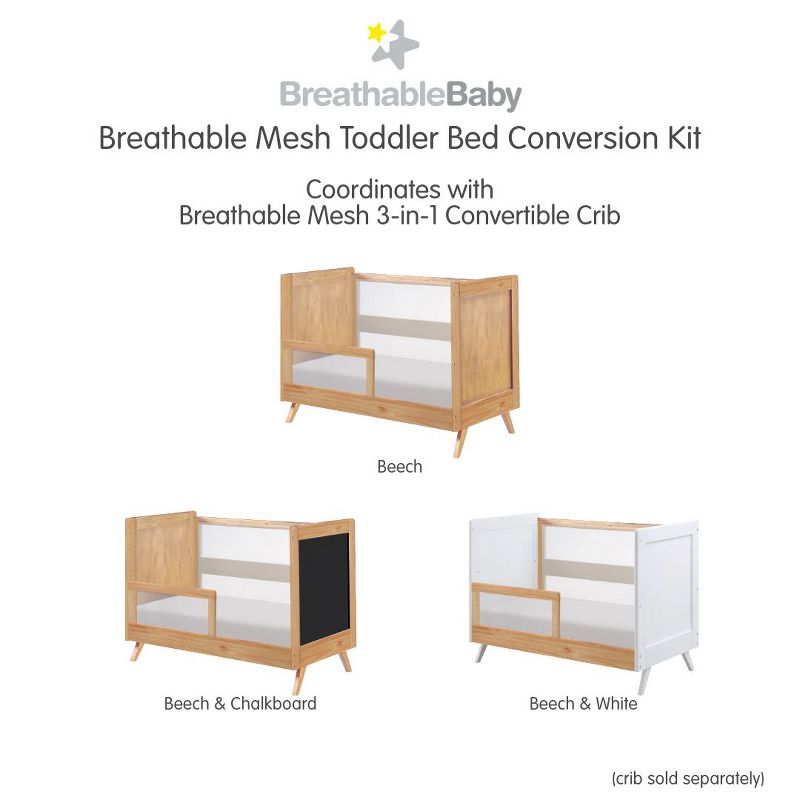 BreathableBaby Breathable Mesh Toddler Bed Conversion Kit for 3-in-1 Crib, 3 of 7