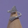 SOHI Women's Crystal Silver Serpent Nail Ring - 2 of 4