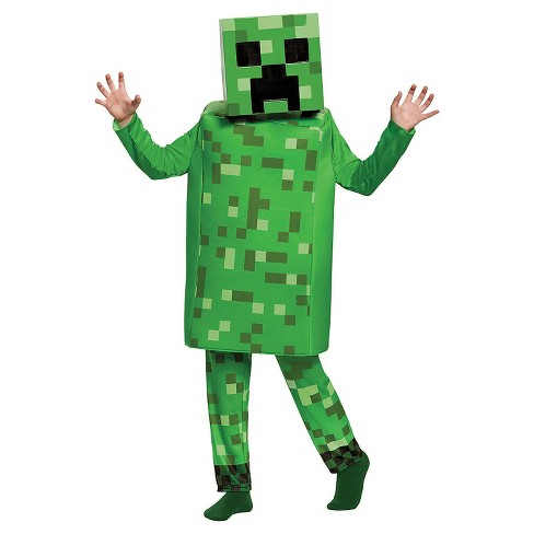 Creeper Classic Minecraft Costume, Green, Large (10-12)