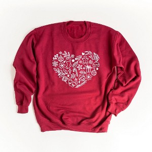 Simply Sage Market Women's Graphic Sweatshirt Christmas Heart - 1 of 2