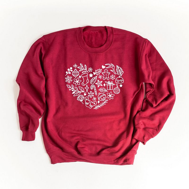 Simply Sage Market Women's Graphic Sweatshirt Christmas Heart, 1 of 4