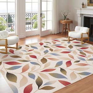 Modern Washable Foldable Rug, Soft Floor Rug with Non Slip Backing, Low Pile Stain Resistant Area Rug for Living Room Dorm Office Decor - 1 of 4