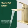 Cobbe Single Handle Bathroom Sink Faucet for Vanity Waterfall Spout Design Single-Hole Installation With Pop-Up Drain Brushed Gold - 4 of 4