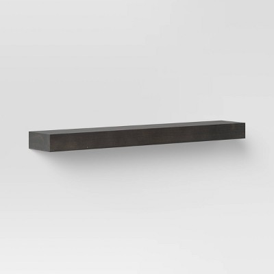 36" x 6" Floating Wood Wall Shelf Black - Threshold™
