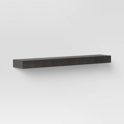 Photo 1 of 36inch Floating Wood Wall Shelf Black - 