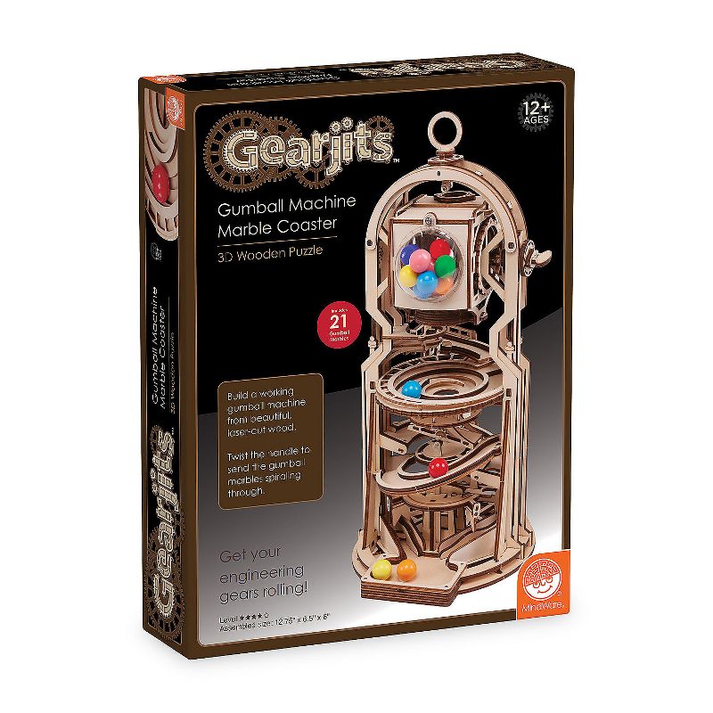 MindWare Gearjits: Gumball Machine Marble Coaster – Wooden 3D Building Kit -, 1 of 5