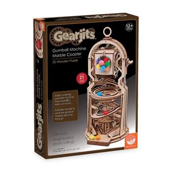 MindWare Gearjits: Gumball Machine Marble Coaster – Wooden 3D Building Kit -
