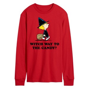 Men's - Peanuts - Witch Way To The Candy Long Sleeve Graphic T-Shirt - 1 of 3