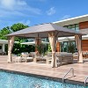 Erommy 12'x16' Hardtop Gazebo, Outdoor Polycarbonate Roof Canopy, Aluminum Frame Permanent Pavilion with Curtains and Netting - 2 of 2