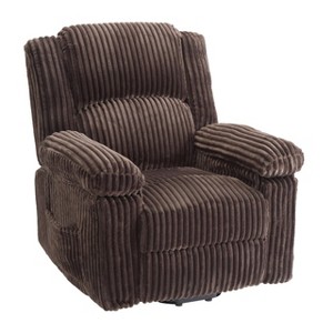 GustoWave Corduroy Manual Recliner Sofa with Pillow Top Arms, Thick Padding, Side Pocket, 400Lbs, Adjustable Recliner for Living Room - 1 of 4