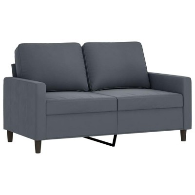 vidaXL 2-Seater Sofa in Dark Gray Velvet - Contemporary Design Couch with Sturdy Metal Frame and Thick Padding