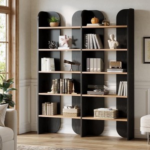 Tribesigns 5-Tier Bookshelf, 70.87-Inch Tall Double Wide Bookcase with Open Shelves, Floor Standing Book Shelf for Home Office, Living Room - 1 of 4