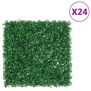 vidaXL Artificial Shrub Leaf FenceÂ 24 pcs Green 19.7"x19.7" - 1 of 4