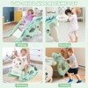 Costway 4-in-1 Kids Slide Rocking Toy Slide Rocking Horse w/Basketball Hoop Rings Pink\Green - 4 of 4
