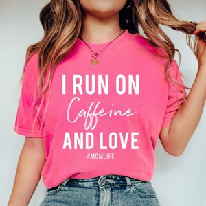 Simply Sage Market I Run On Caffeine And Love Garment Dyed Tee - 1 of 4