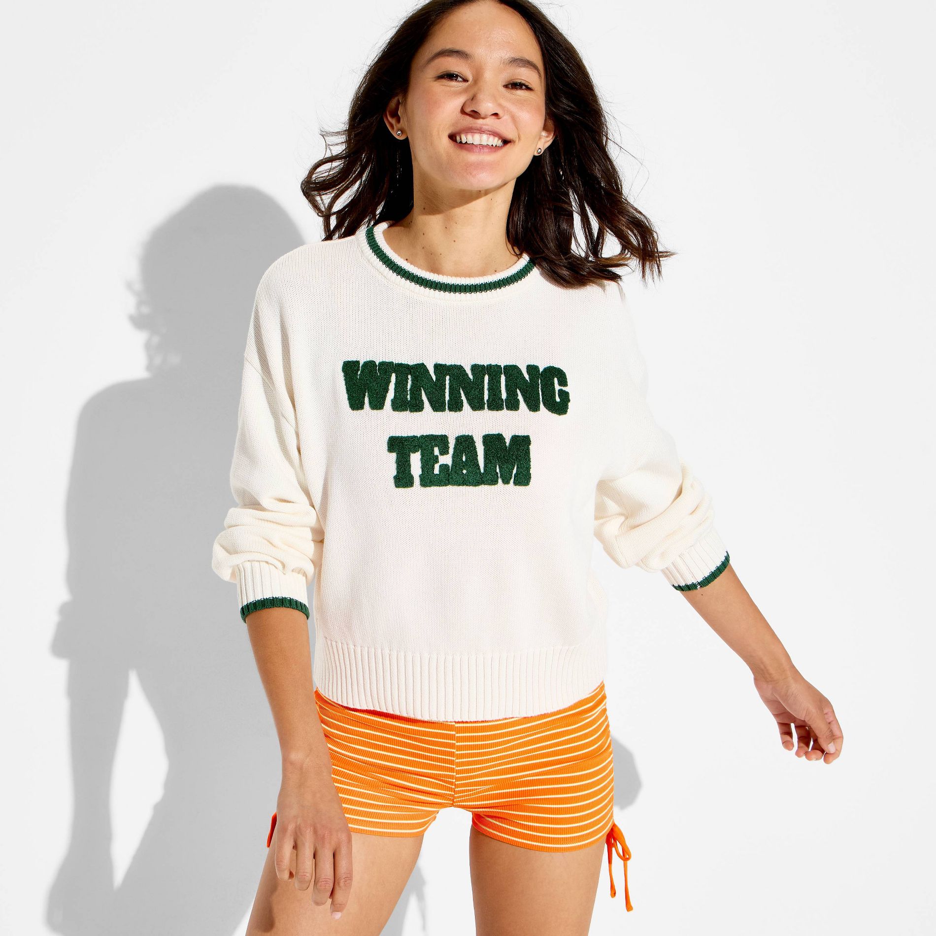 Women's Long Sleeve Winning Team Pullover Sweater - Wild Fable™ Green S