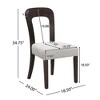 JUJABU Upholstered Kitchen Side Chairs Set of 2 with Fabric Seating Solid Rubber Wood Legs - 4 of 4