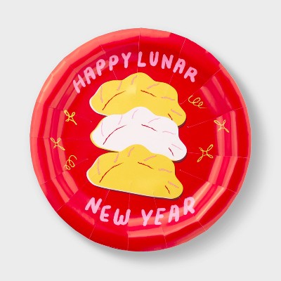 7" Happy Lunar New Year Paper Snack Plates - 20ct