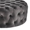 Beekman Place Velvet Button Tufted Round Cocktail Ottoman - Inspire Q - image 4 of 4