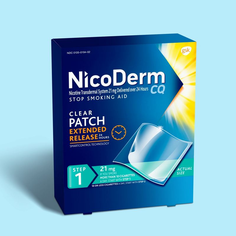 NicoDerm CQ Stop Smoking Aid Clear Patches Step 1 - 14ct, 3 of 12