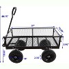 RISOKEYS Heavy Duty 660 Lbs Capacity Mesh Steel Garden Cart,4 Solid Tires with Removable Sides -Tool Cart for Gardening,Farming,Black - 3 of 4