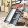 Okak 81.7IN Low Twin Kids Loft Bed with Slide, Twin Bed with Ladder, Safety Guardrails and House Roof Frame, Bed Frames for Kids Room - 4 of 4