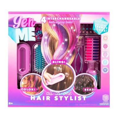 Just My Style All-in-One Hair Stylist, 4-in-1 Hair Styling Tool, Including  Hair Gem Stamper, Hair Beader Tool, Hair Chalk, Hair Brush, Fun for