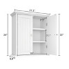 Aoibox Bathroom Wall Cabinet Over The Toilet Space Saver Medicine Cabinet with 2 Doors Adjustable Shelves White 24x21.1in - 3 of 4