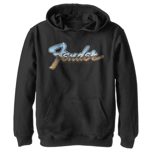 Boy's Fender Chrome Logo Pull Over Hoodie - Black - Medium : Target